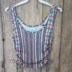 Rock&Roll Aztex Tank Top Cinched Ties Sz Medium